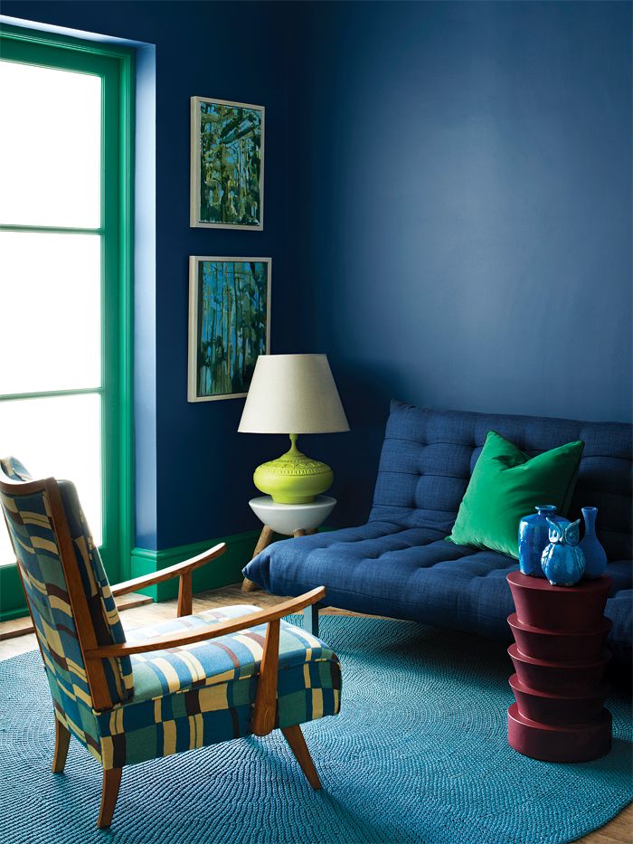 blue living room