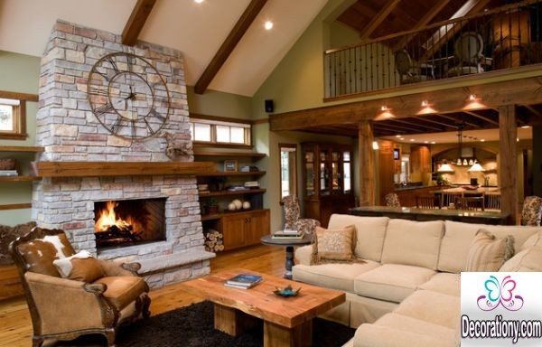 living room with fireplace