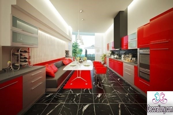 red kitchen decorating