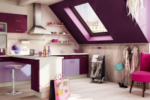 purple kitchen decor