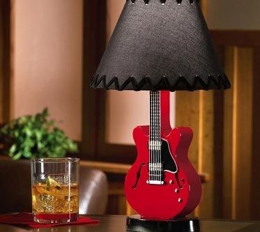 red guitar lamp