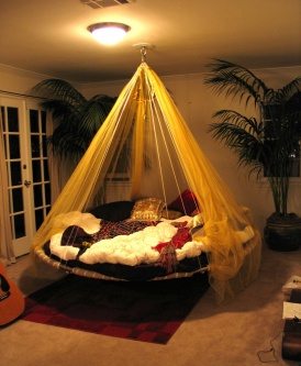 Hanging canopy bed