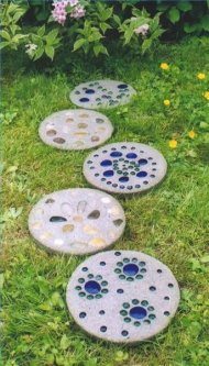 modern stepping stones for gardens and front yard.