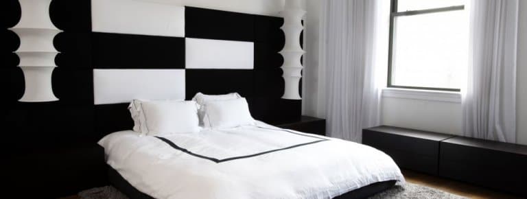 Black and white color schemes for bedroom