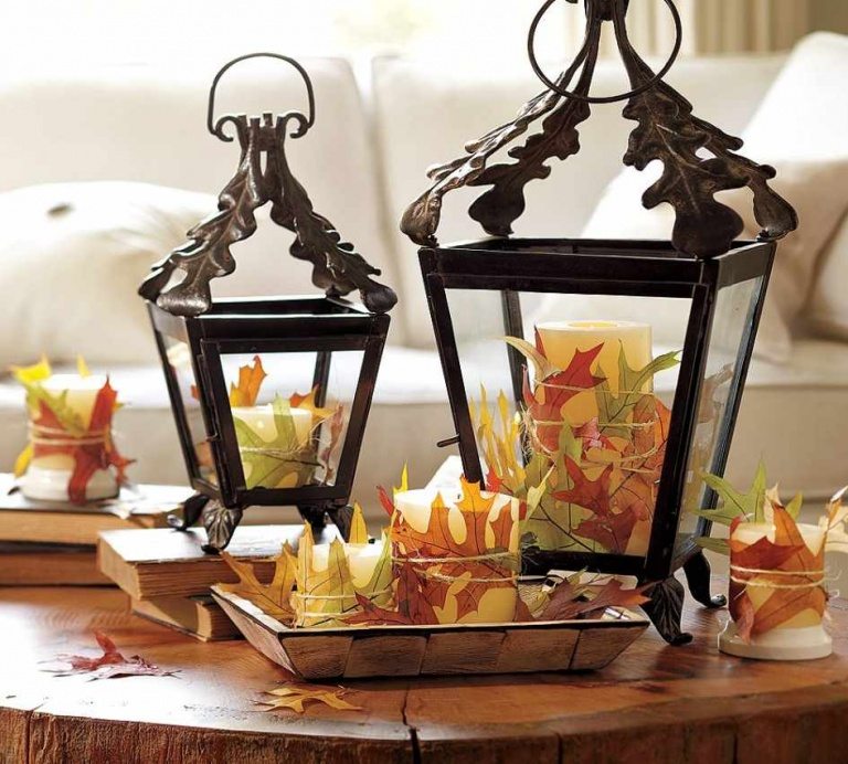 Fall decorations 2016 with using old lamps