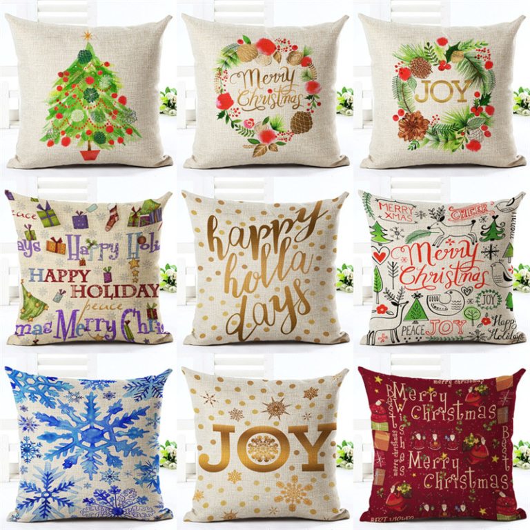 colorful christmas pillows covers