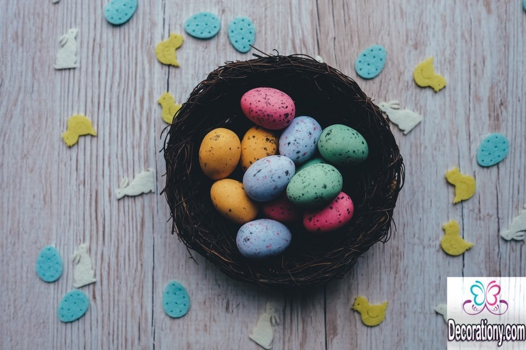 Colored eggs easter decorations