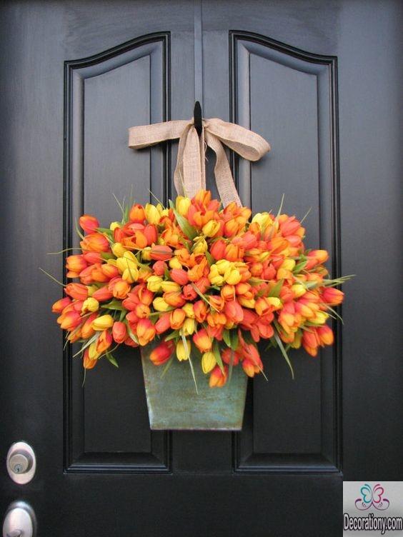 Lovely easter decorations tulip door wreath