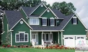 Greenish blue exterior house color scheme