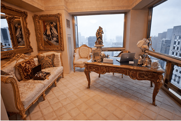 Melana's golden work office - Donald trump's house in NYC