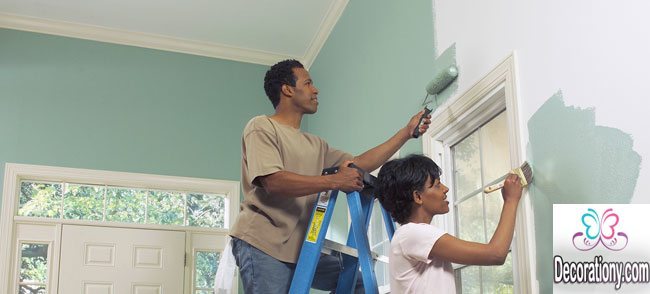 Get the help of your partner learn how to paint a room