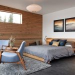 Modern-Grey-Bedroom-Rug-with-Upholstered-Chair-and-Wooden-Sidieboard