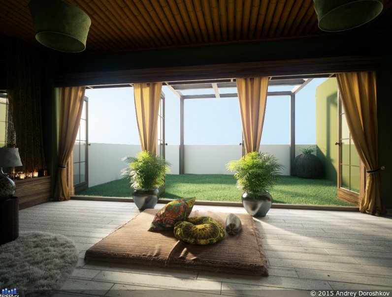 Meditation Room Decorating with Nature View