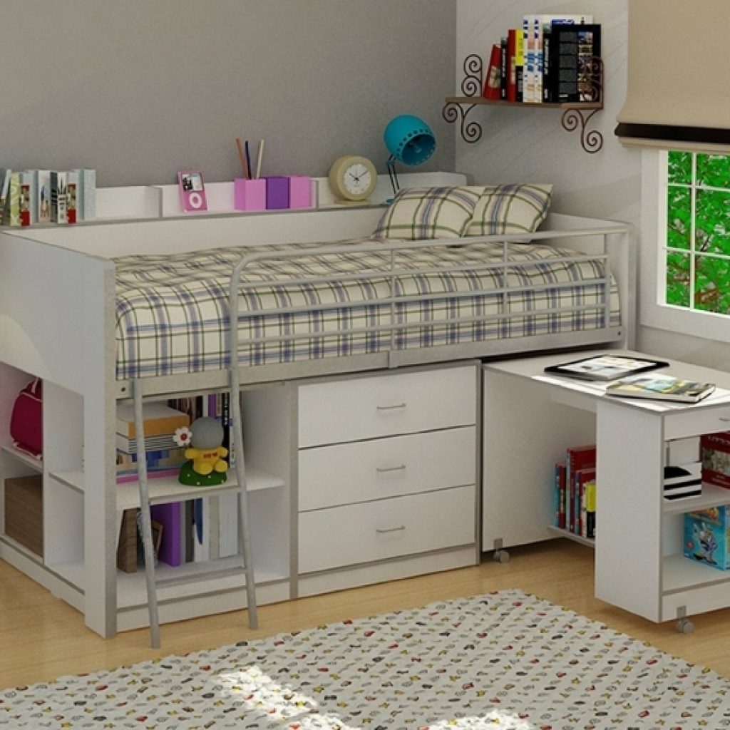 Bunk Bed with Desk for colleage girl bedroom