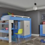 Bunk Bed with Desk teenager room