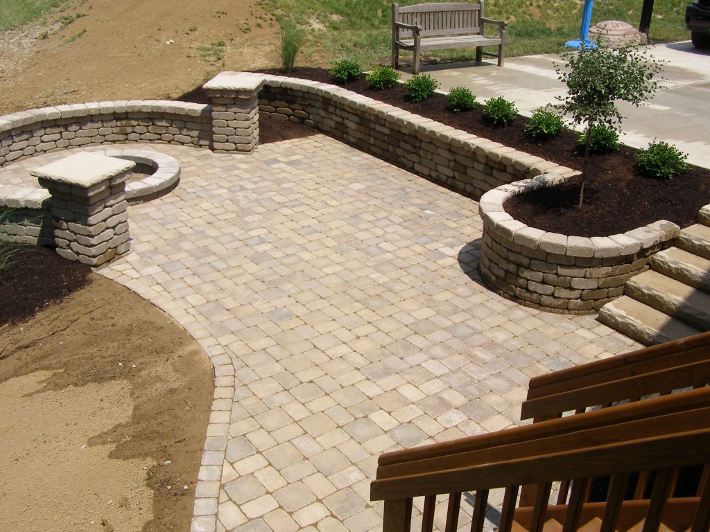 formal pattern stone patio