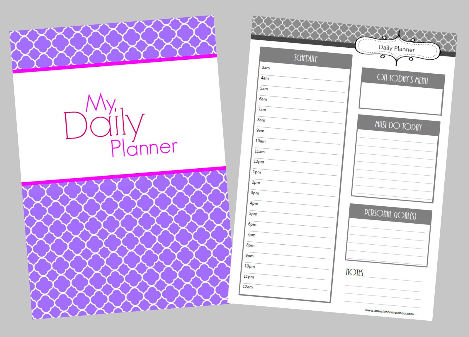 Daily Planner Printable - Daily Printable Schedule Template For Students and Teachers 