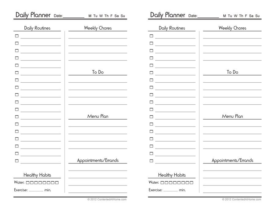 Daily Planner Printable - template lab within planner template free